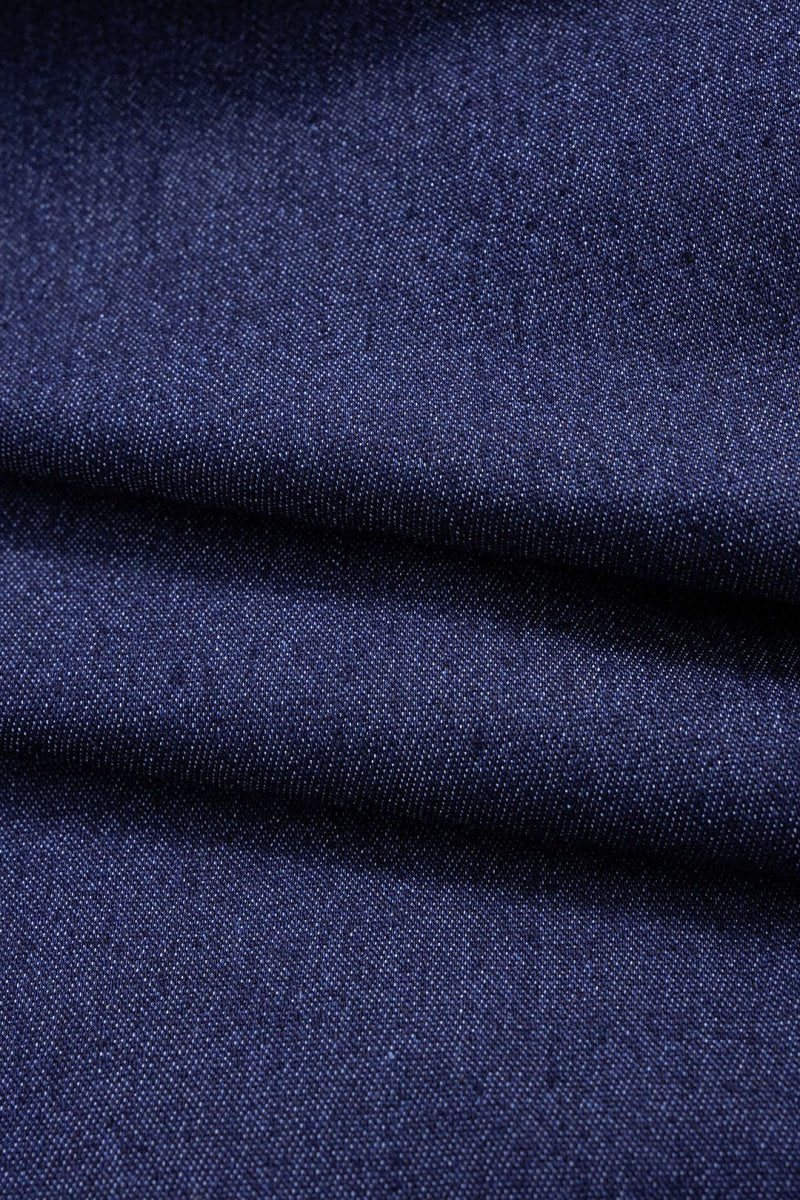 Denim Asymmetrical Ruched Bustier Belted Zipper Maxi Dress - MISMIMCWNI2507020058-ROYAL-XS