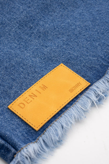 Denim Frayed Pocket Skirt - MISMIMCWNN2503190021-LIGHT WASH BLUE-XS