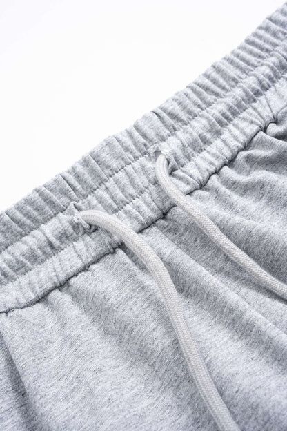 Denim Patchwork Drawstring Asymmetrical Pants - MISMIMCWBT2510090050-LIGHT GRAY-XS