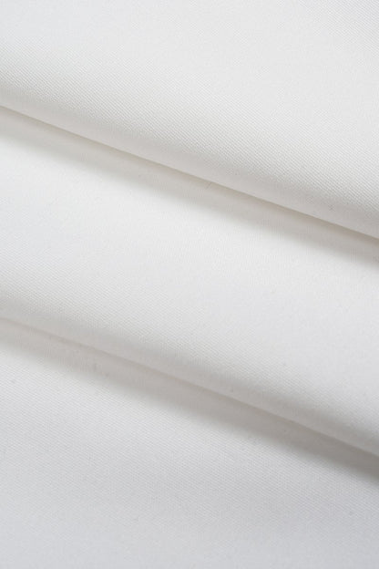 Denim Patchwork Frayed Asymmetrical Pocket Long - Sleeve Shirt - MISMIMCWTE2510100098-WHITE-S