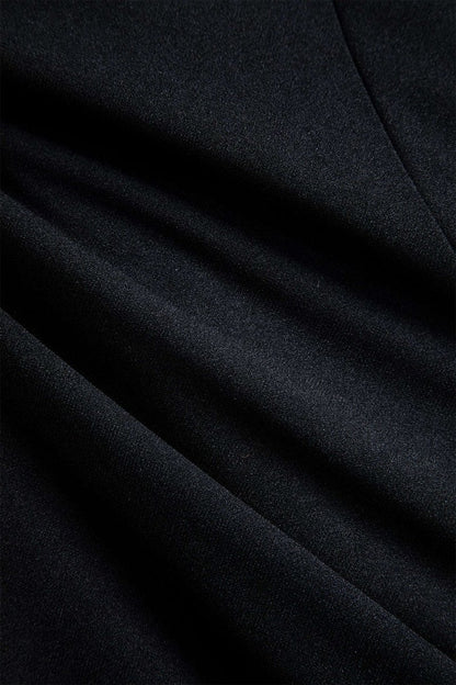 Denim Patchwork Long Sleeve Blazer Suit Mini Dress - MISMIMCWDC2409030126-BLACK-XS