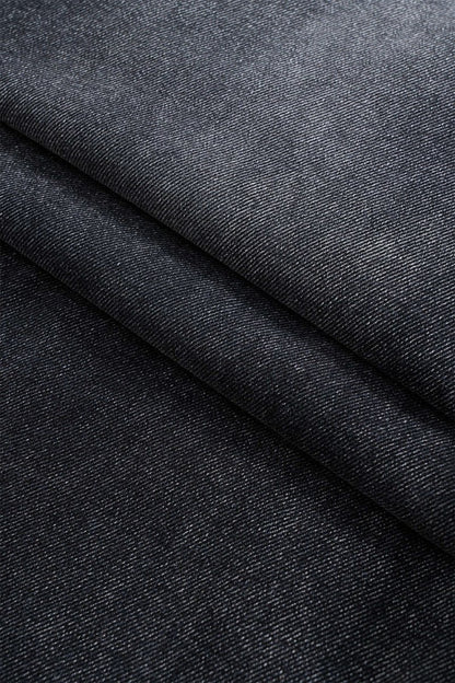 Denim Patchwork Straight Leg Jeans - MISMIMCWNJ2501020016-BLACK-XS