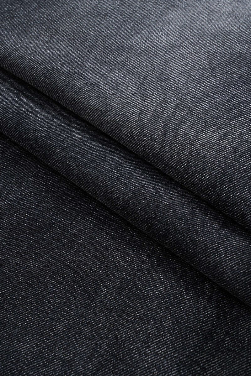 Denim Patchwork Straight Leg Jeans - MISMIMCWNJ2501020016-BLACK-XS