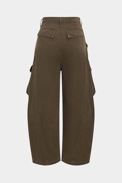 Denim Ruched Pocket Jeans - MISMIMCWBT2505080106-BROWN-XS