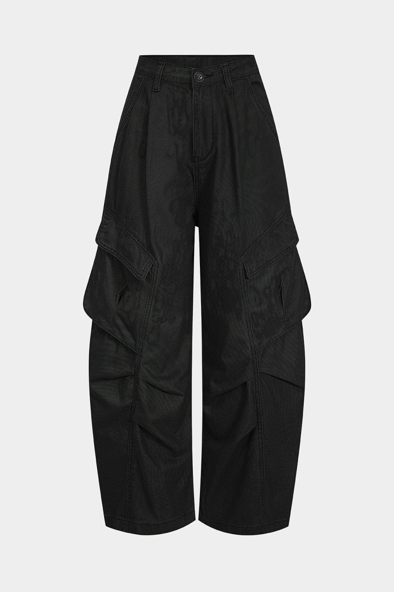 Denim Ruched Pocket Jeans - MISMIMCWBT2505080106-BLACK-XS