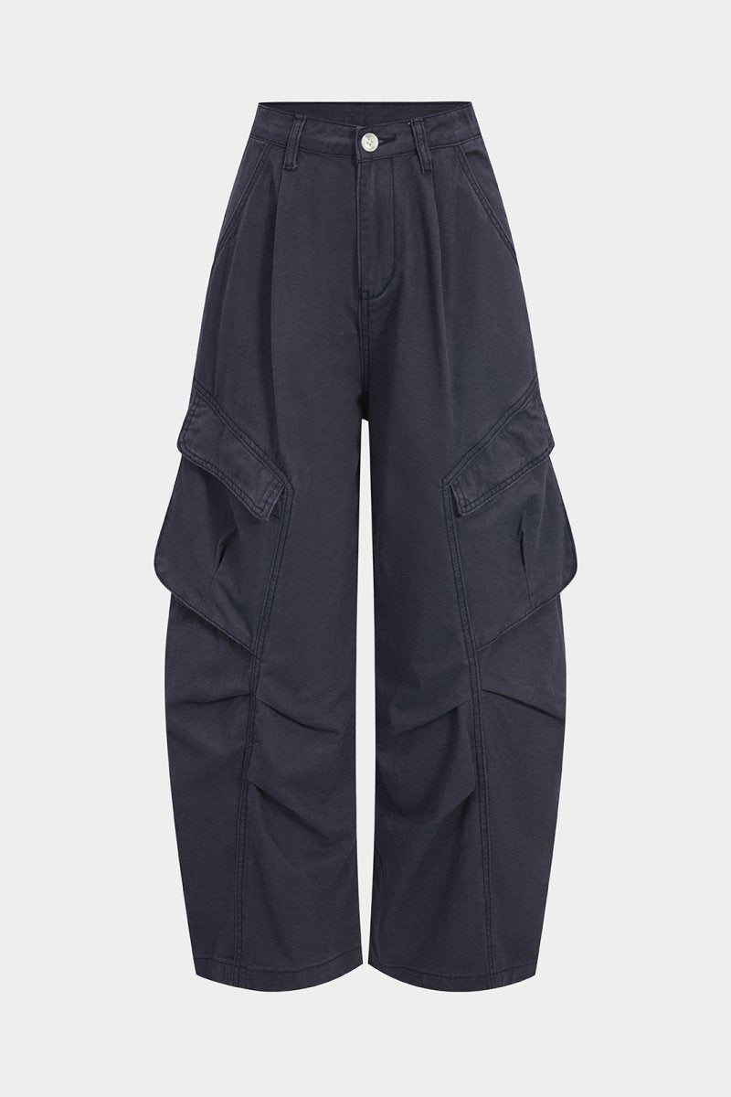 Denim Ruched Pocket Jeans - MISMIMCWBT2505080106-CADET BLUE-S