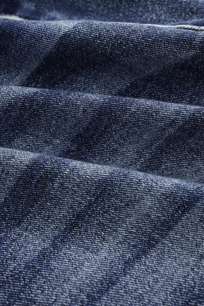 Denim Ruffle Asymmetrical Frayed Skirt - MISMIMCWNN2508050160-ROYAL-XS