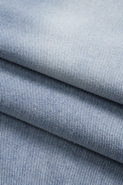 Denim Ruffle Pocket Straight Leg Trousers - MISMIMCWBT2507080006-LIGHT WASH BLUE-XS