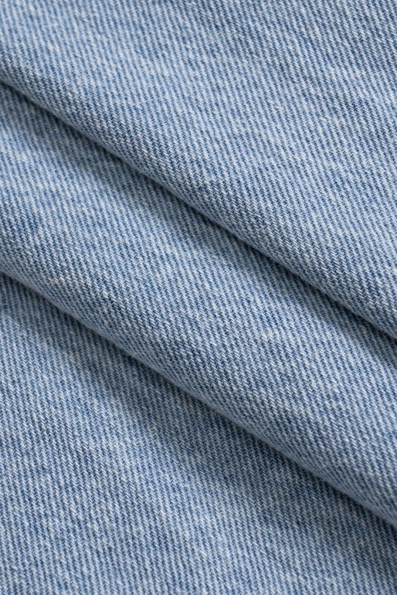 Denim V - Neck Zipper Tank Top And Jeans Set - MISMIMCWNM2504210112-BABY BLUE-S