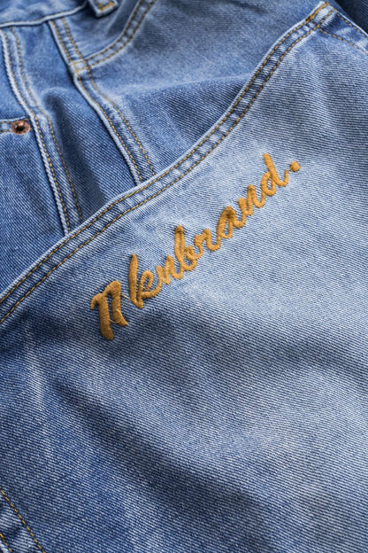 Denim Washed Wide Leg Barrel Jeans - MISMIMCWNJ2411140046-BABY BLUE-XS