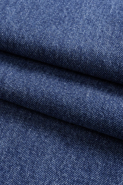 Denim Wide Leg Low Waist Barrel Jeans - MISMIMCWNJ2507160062-STEEL BLUE-XS