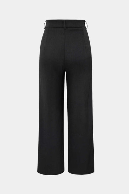 Draped Wrap Straight Leg Suit Pants - MISMIMCWBP2304150032-BLACK-XS