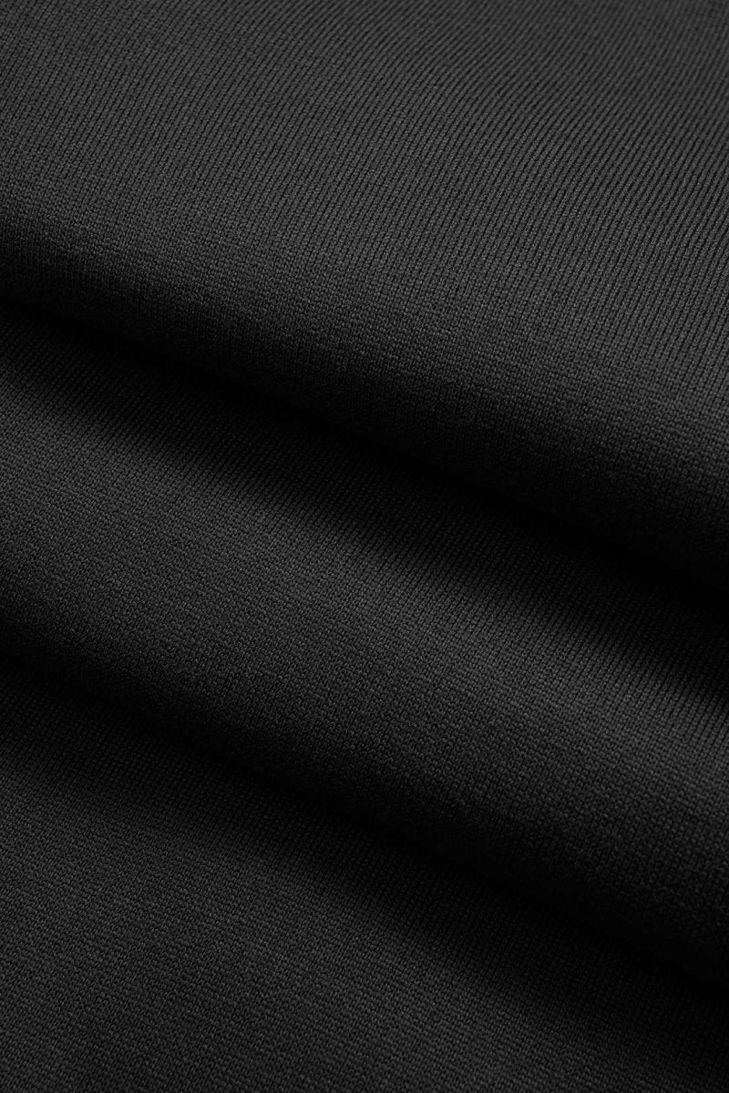 Drawstring Zipper Hoodie And Straight Leg Tie - Up Trousers Set - MISMIMCWSC2507260149-BLACK-XS