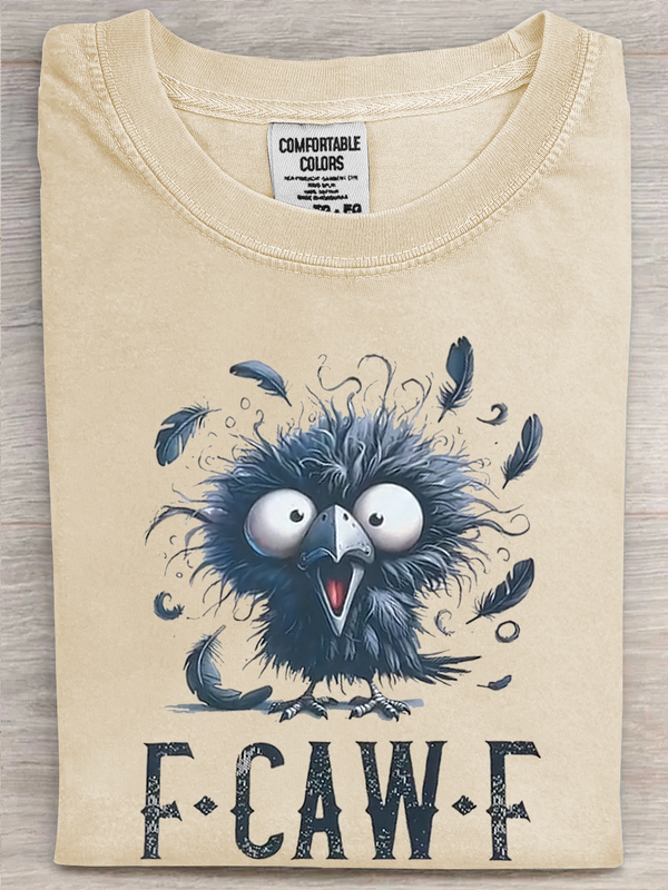 Funny F-Caw-F Bird Printed Unisex Oversized T-shirt