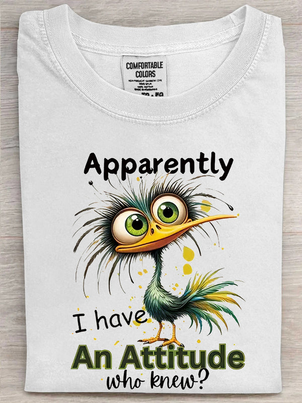 Apparently I Have An Attitude Who Knew? Printed Unisex Oversized T-shirt