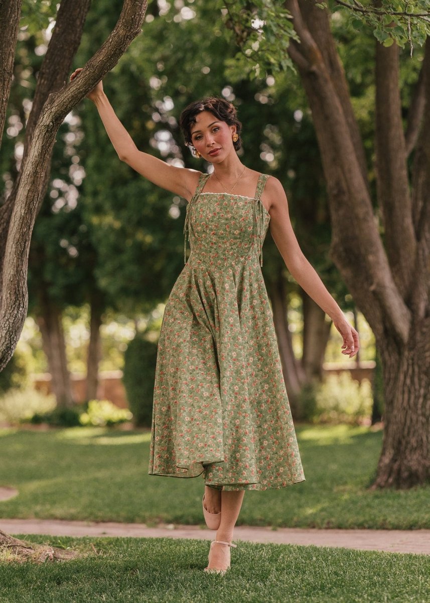 Elise Dress - MISMIJK2442-W-GRN-00