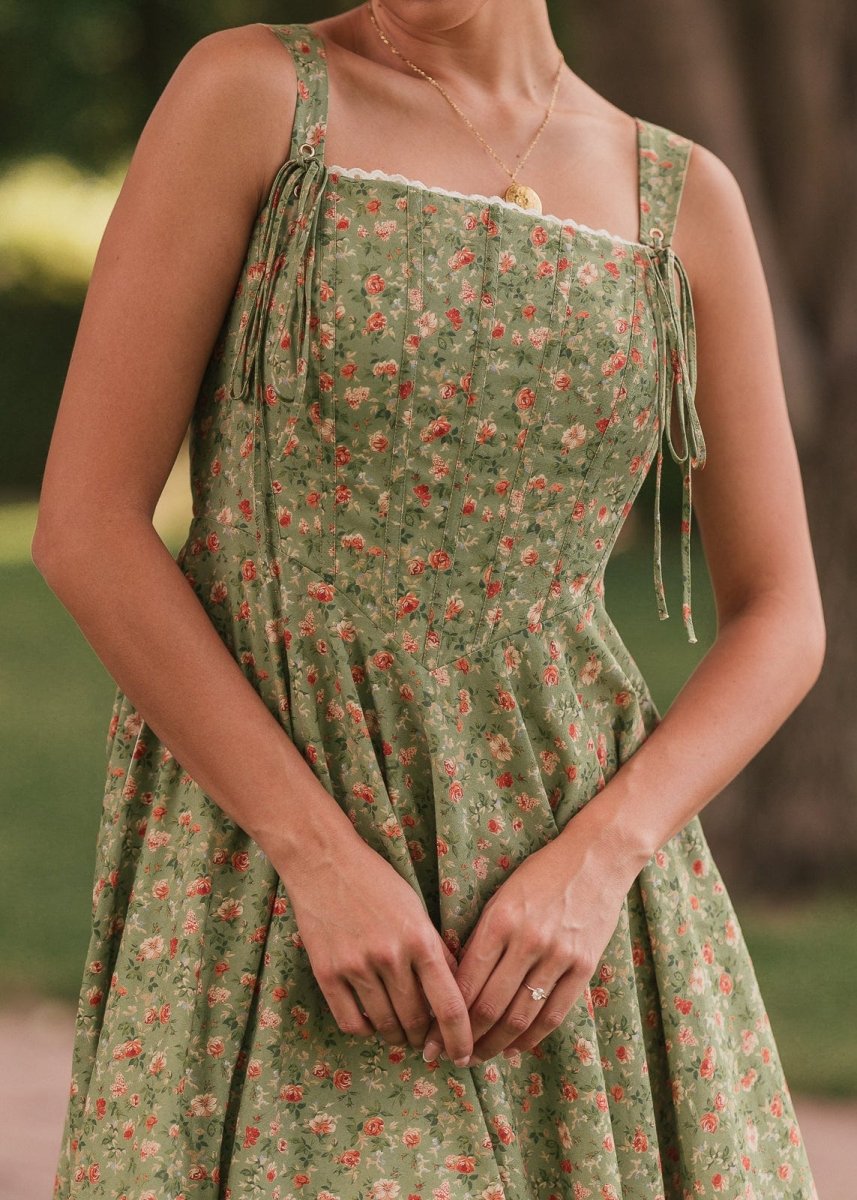 Elise Dress - MISMIJK2442-W-GRN-00