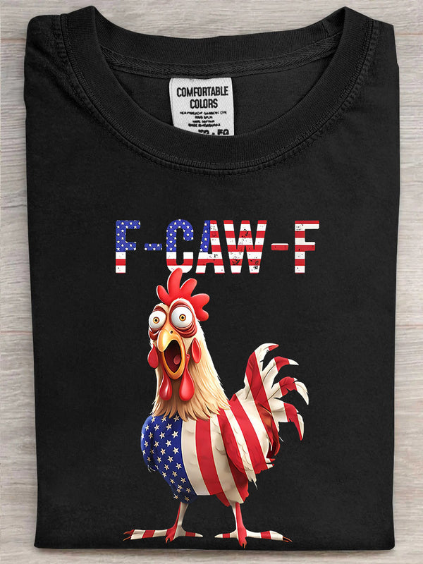 Funny F-Caw-F Chicken Printed Unisex Oversized T-shirt