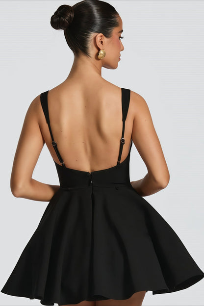 Detachable Bow Corset Mini Party Dress