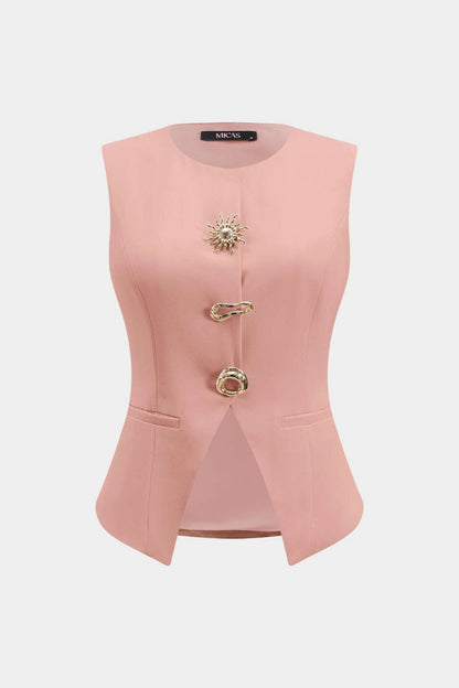 Fake Pocket Tank Top - MISMIMCWTT2502260132-PINK-XS