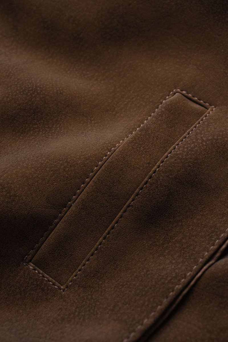 Faux Leather Asymmetrical Zipper Belted Skirt - MISMIMCWBK2509080031-BROWN-XS