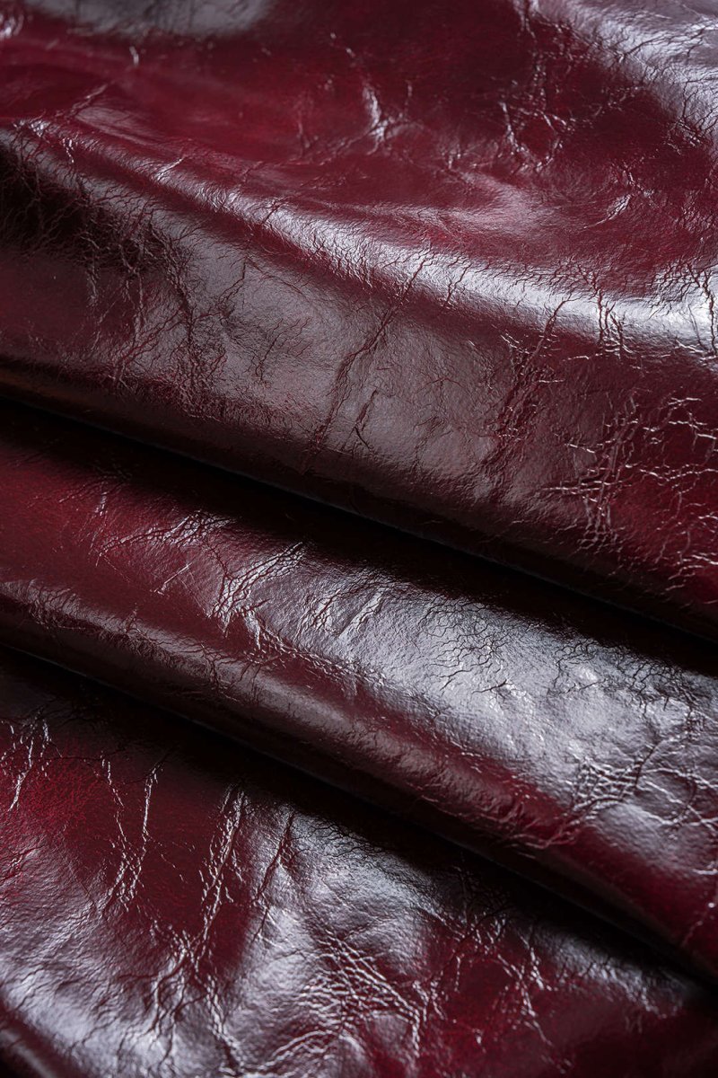 Faux Leather Button Shorts - MISMIMCWBS2510090032-BURGUNDY-XS