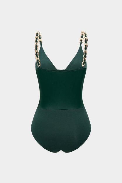 Faux Leather Chain Patchwork Sleeveless Bodysuit - MISMIMCWTO2507260012-JADE-XS