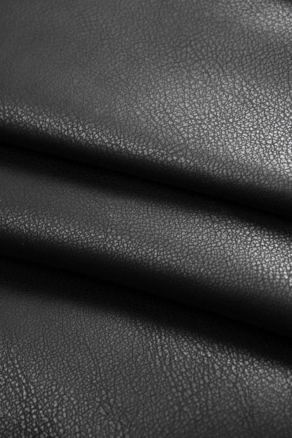 Faux Leather Eyelet Skirt - MISMIMCWBK2509250082-BLACK-XS