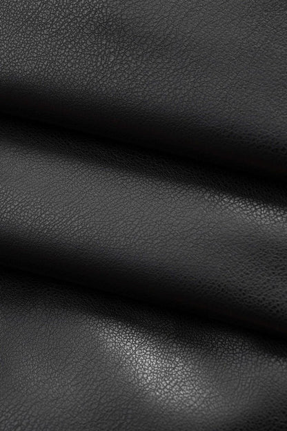 Faux Leather Metallic Zipper Hollow Out Ring Trousers - MISMIMCWBT2509040080-BLACK-XS