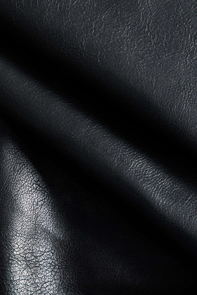 Faux Leather Patchwork Fur Skirt - MISMIMCWBK2410150068-BLACK-XS