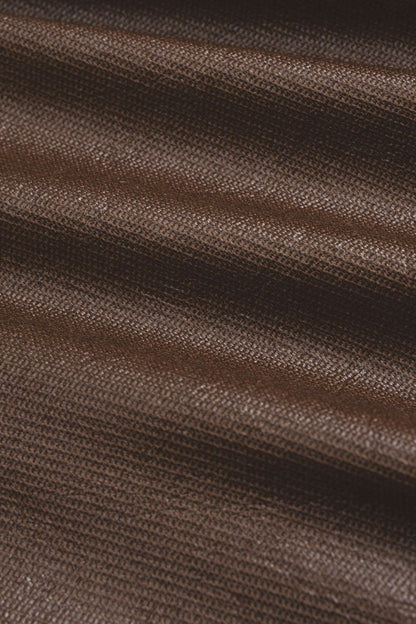 Faux Leather Patchwork Long Sleeve Mini Dress - MISMIMCWDC2510110020-BROWN-XS