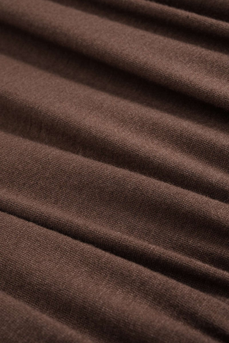 Faux Leather Patchwork V - Neck Ruched Sleeveless Mini Dress - MISMIMCWDC2508260009-BROWN-XS