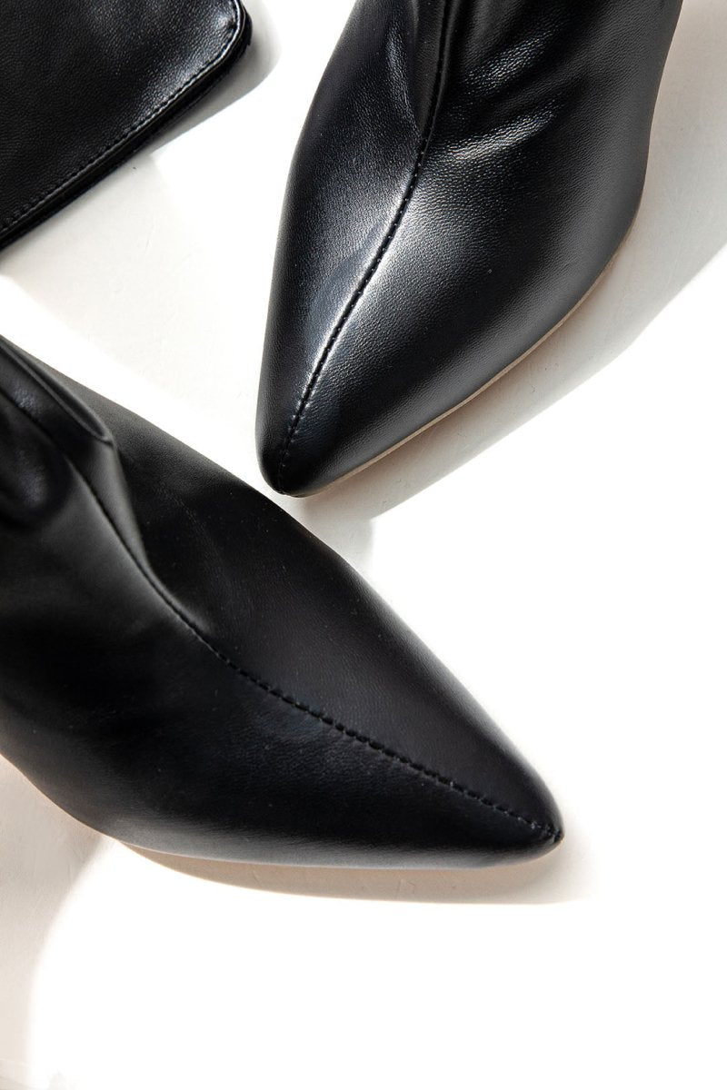 Faux Leather Pointed Toe Over The Knee Boots - MISMIMCSBO2403060010-BLACK-37