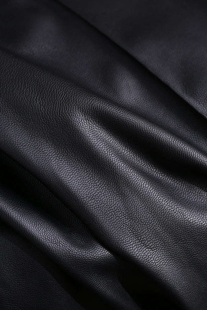 Faux Leather Straight Leg Pants - MISMIMCWBP2111120044-BLACK-XS