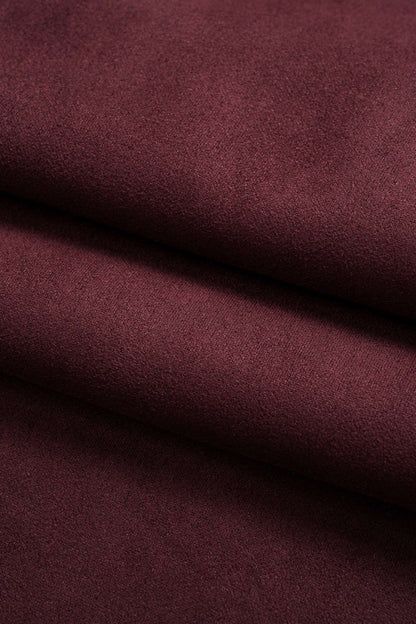 Faux Leather Suede Patchwork High Waist Asymmetrical Pants - MISMIMCWNJ2509200100-BURGUNDY-XS