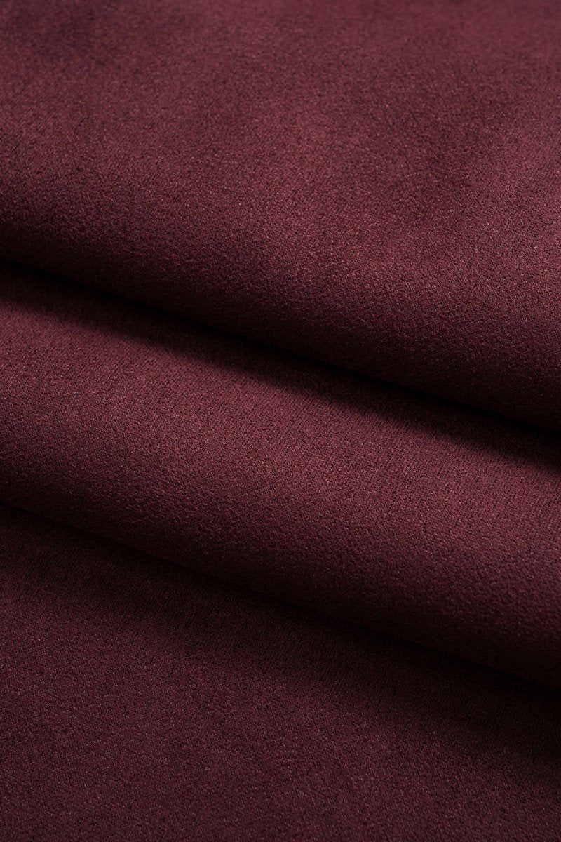 Faux Leather Suede Patchwork High Waist Asymmetrical Pants - MISMIMCWNJ2509200100-BURGUNDY-XS