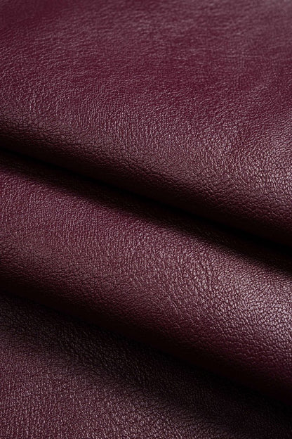 Faux Leather Zipper High Waist Skirt - MISMIMCWBK2509160156-BURGUNDY-XS