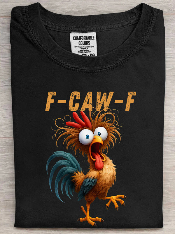 F-Caw-F Funny Chicken Printed Unisex Oversized T-shirt