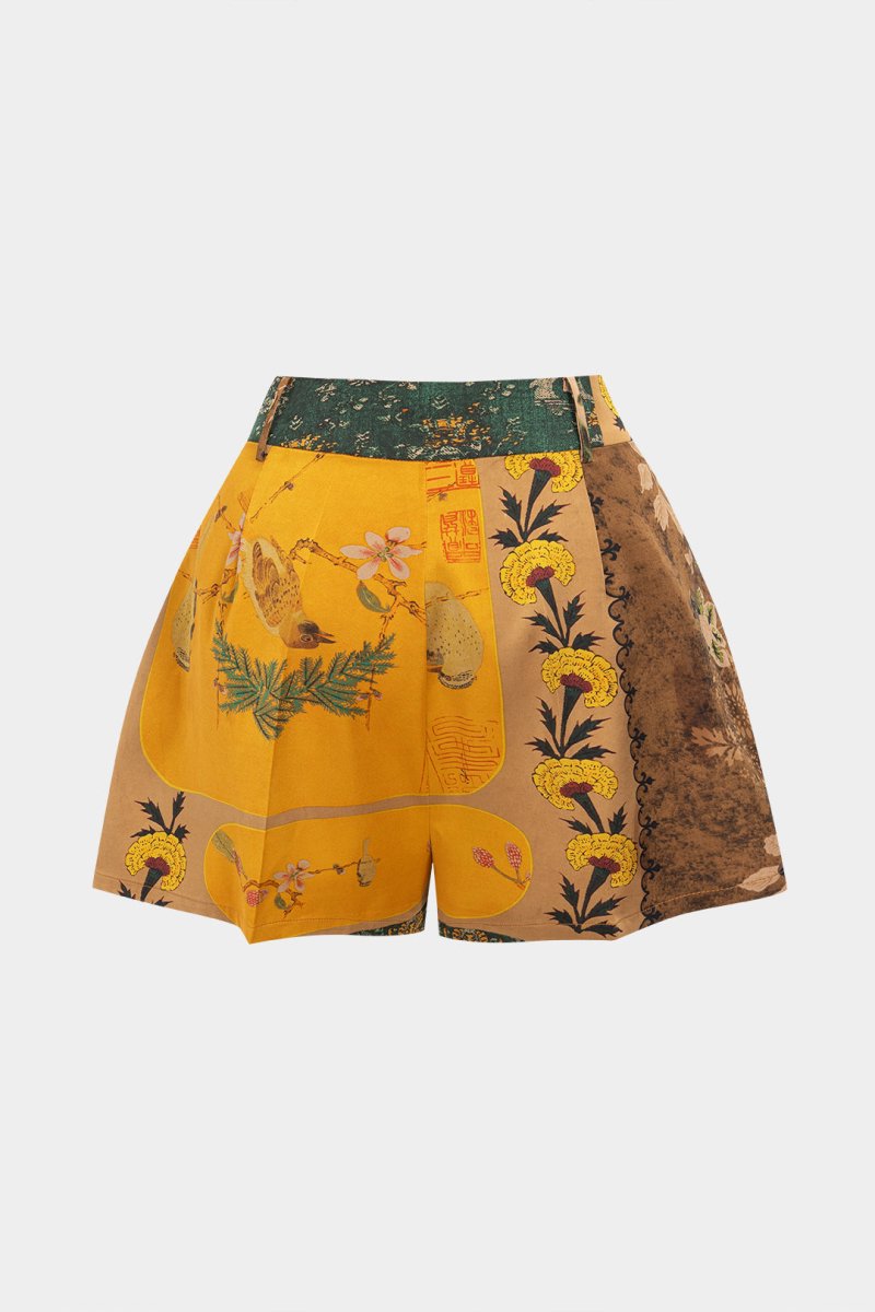 Floral Contrast Print Shorts - MISMIMCWBS2505190071-Contrast Color-XS