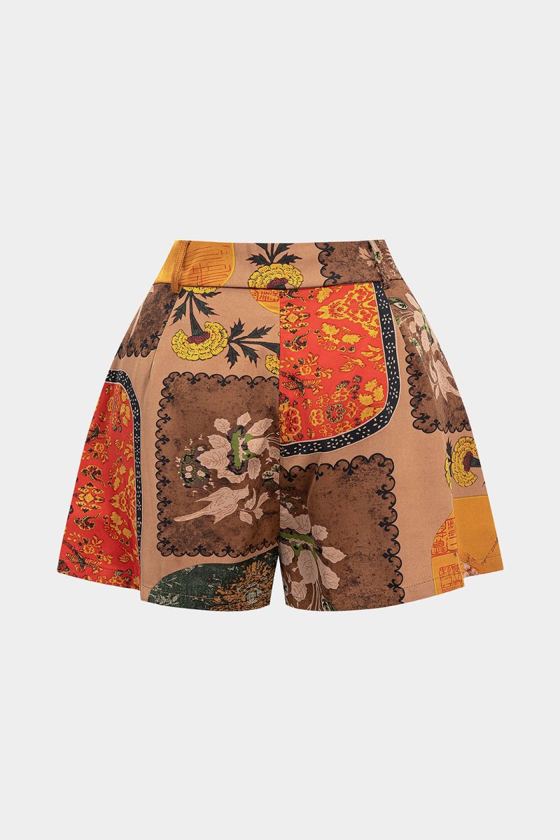 Floral Contrast Print Shorts - MISMIMCWBS2505190071-Contrast Color-XS
