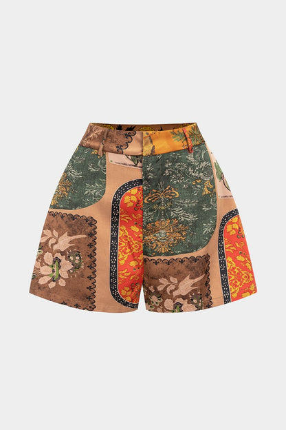Floral Contrast Print Shorts - MISMIMCWBS2505190071-Contrast Color-XS
