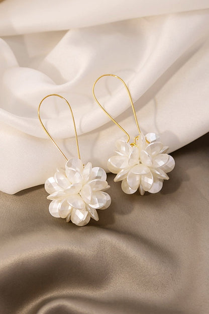 Floral Design Earrings - MISMIMCAJE2408010004-WHITE-F