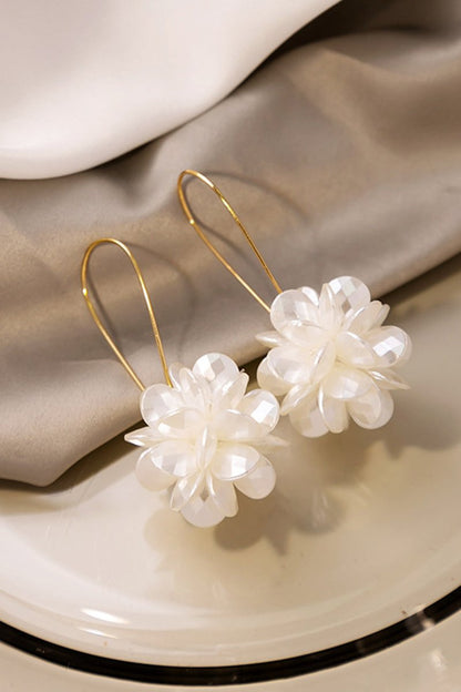 Floral Design Earrings - MISMIMCAJE2408010004-WHITE-F