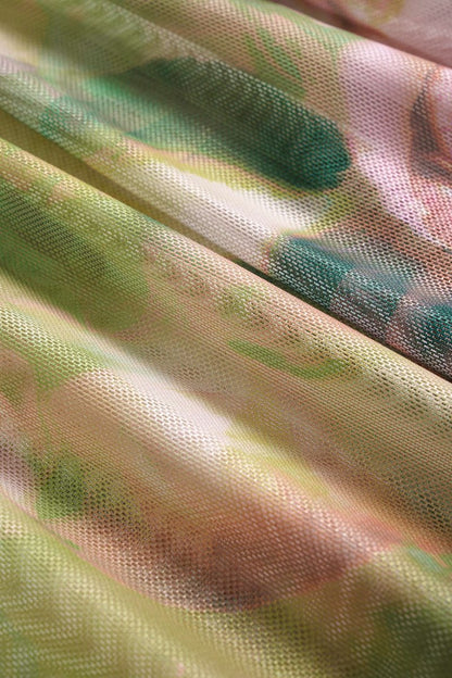 Floral Print Tie - Up Slip Split Sleeveless Midi Dress - MISMIMCWDB2506240028-GREEN-XS