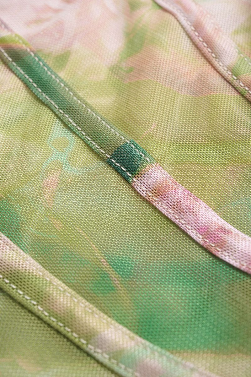 Floral Print Tie - Up Slip Split Sleeveless Midi Dress - MISMIMCWDB2506240028-GREEN-XS