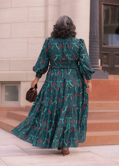 Garden Rose Dress - MISMIJK24140-W-GRN-XXS