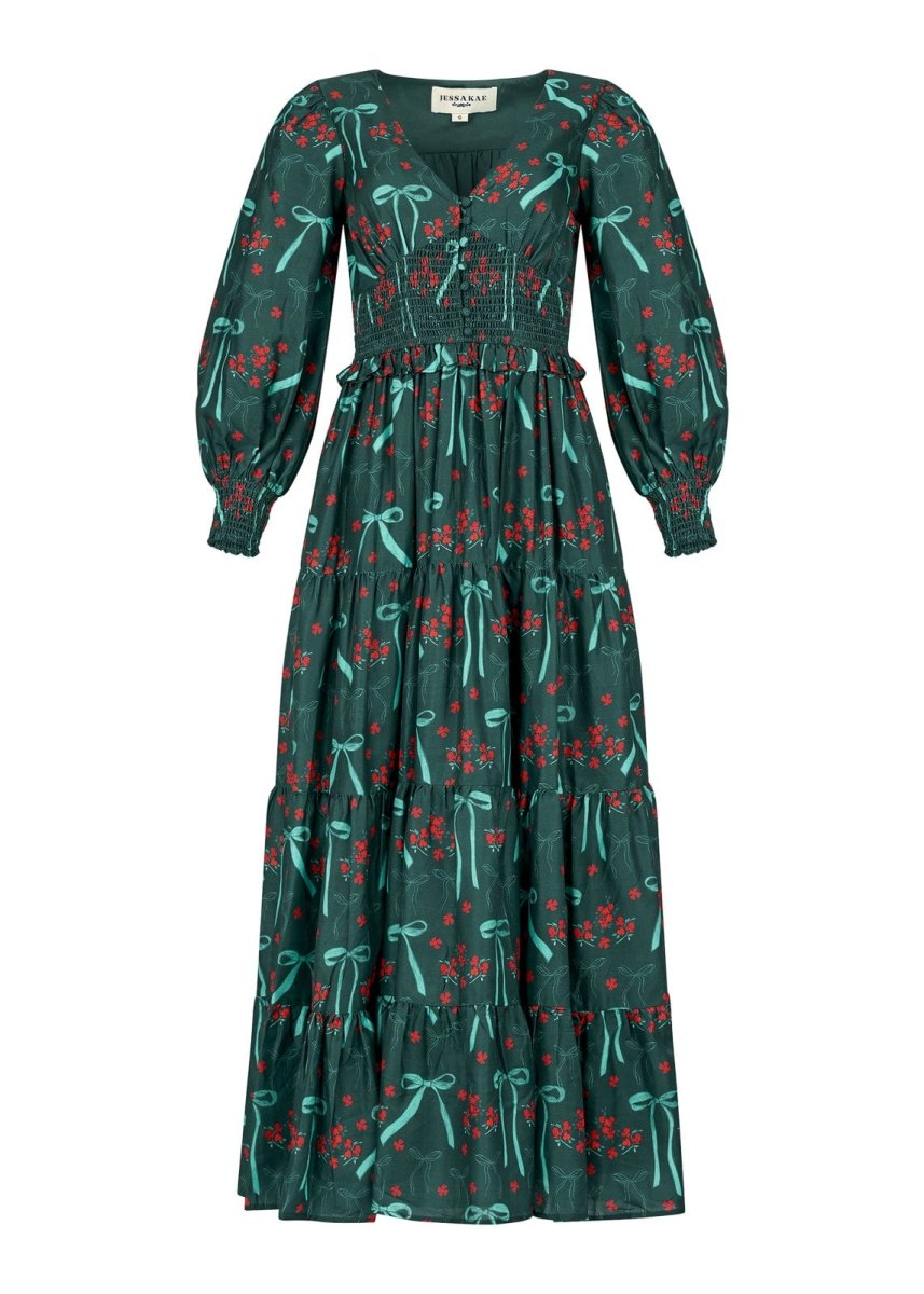 Garden Rose Dress - MISMIJK24140-W-GRN-XXS