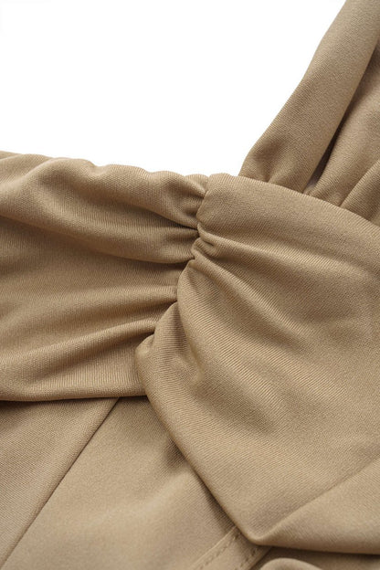 Halter Neck Ruched Top - MISMIMCWTT2503210072-KHAKI-XS