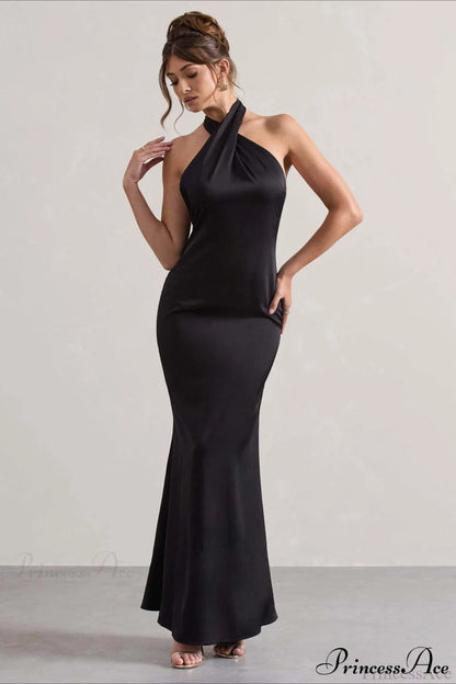 Halter Neck Sheath Formal Party Dress