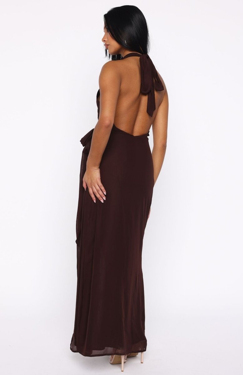 How I Feel Halter Maxi Dress Chocolate - MISMIEXDAL2032-1-XXS